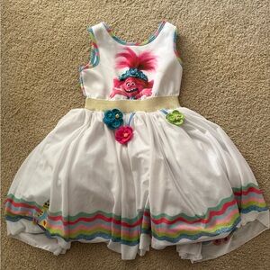 Dreamworks White and Multicolor Kids Formal Dress